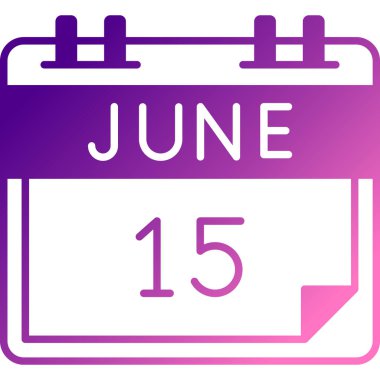 13 Haziran günlük vektör simgesi. Tarih, saat, gün ve Haziran ayı. Haziran tatili