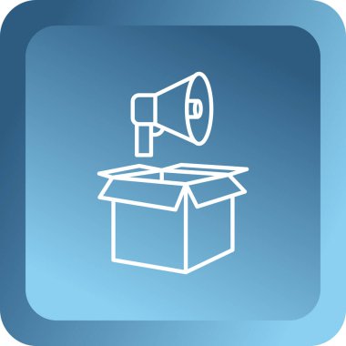 Megafon simgesi olan basit bir kutu.