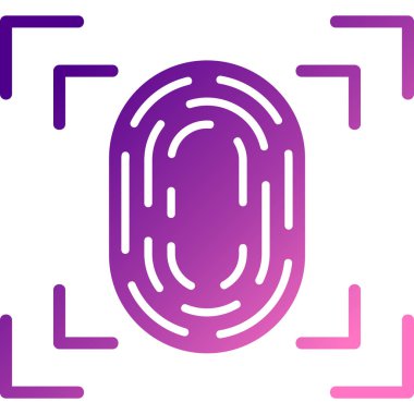 Beyaz arkaplanda izole edilmiş ana hatlı parmak izi simgesi. Kimlik simgesi. Kimlik işareti. Dokunma. vektör.