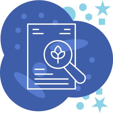 Büyüteci olan bir yaprağın vektör çizimi