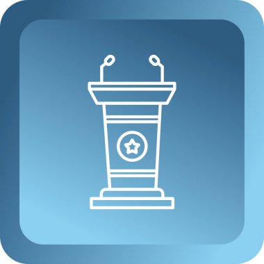 Beyaz arkaplanda izole edilmiş beyaz çizgi sihirli top ikonu. Kristal küre. Mavi altıgen düğmesi. vektör.