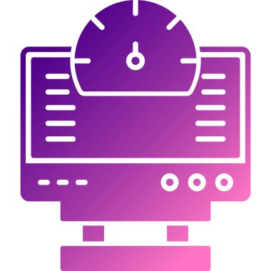 Beyaz arkaplanda izole edilmiş mor robot simgesi. Yapay zeka, makine öğrenmesi, bulut hesaplaması. Düz renk daire düğmesi. vektör