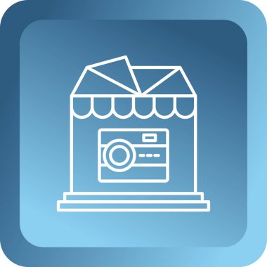 Alışveriş poşeti simgesinin bir web simgesinin vektör çizimi