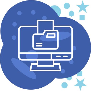 Bulut Hesaplama. Web simgesi basit illüstrasyon