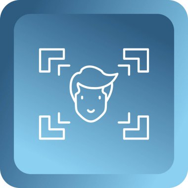 Beyaz arka planda siyah çizgi burç simgesi izole edildi. Astrolojik mantıksal yıldız falı koleksiyonu. Mavi kare düğme. vektör illüstrasyonu