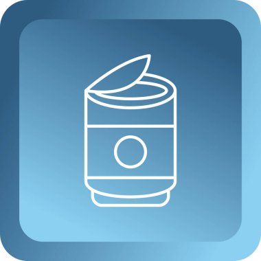 Beyaz, uzun gölgeli yiyecek ve yiyecek ikonu olarak kullanılabilir. Yemek ikonu. Mavi kare düğme. vektör.