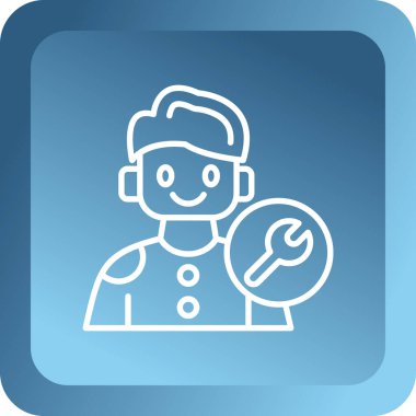 Bir robot simgesinin vektör illüstrasyonu