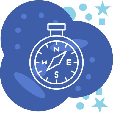 Mavi ve siyah bir pusulanın vektör çizimi