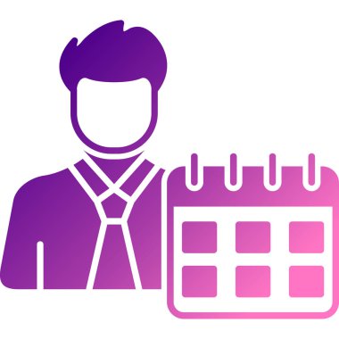 takvim işadamı vektör simgesi - taslak biçimi