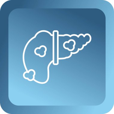 Beyaz arka planda mavi çizgi biftek ikonu var. vektör.