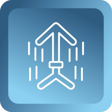 Mavi çizgi yaylı ok simgesi beyaz arkaplanda izole edildi. Mavi daire düğmesi. vektör