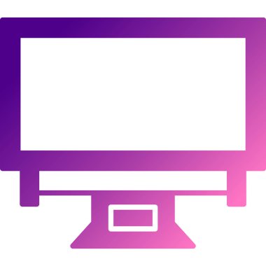 TV simgesi ve vektör illüstrasyonu beyaz arkaplanda izole edildi