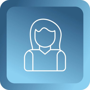 Kadın. Web simgesi basit illüstrasyon