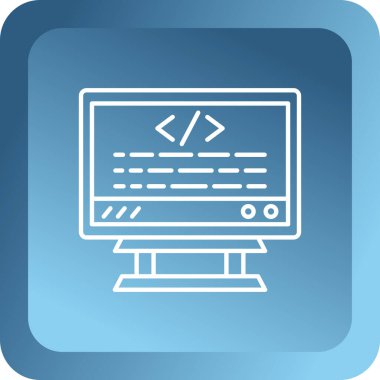 bilgisayar görüntüleme web simgesi, basit vektör illüstrasyonu