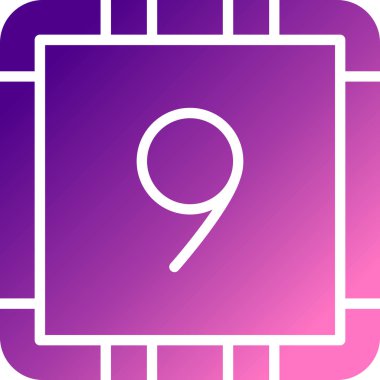 9 numaralı simge işareti. mor