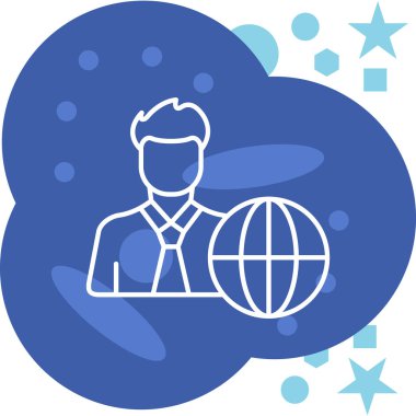 dünya ikonu vektörü, vektör illüstrasyon tasarımı