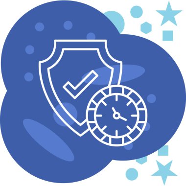 Bir kalkan simgesinin vektör illüstrasyonu