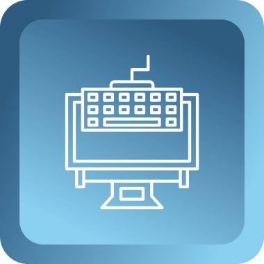 Modern b 'nin vektör illüstrasyonu bilgisayar ekranının simgesinden yoksun