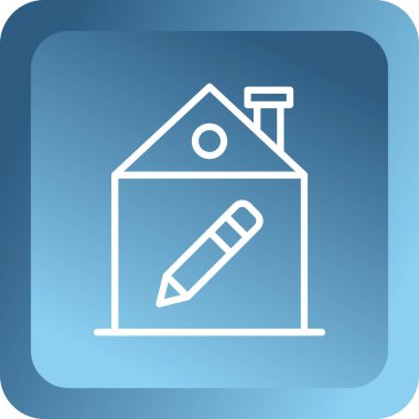 ev simgesi soyut arkaplanda izole edildi