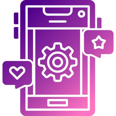 renk mobil uygulama ayarı simgesi beyaz arkaplanda izole edildi. mobil uygulama ve mobil uygulama ayarları. kullanıcı arayüzü. Değişken rastgele dinamik şekiller. vektör illüstrasyonu