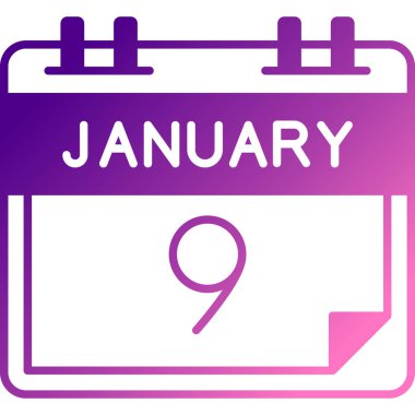 9 Şubat takvimi - 3 boyutlu illüstrasyon