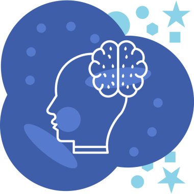 Fikir simgesine sahip beyin, vektör illüstrasyon tasarımı