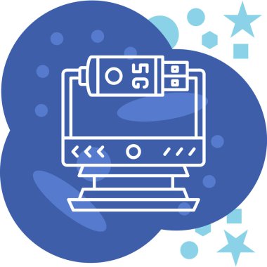 Monitörlü bulutun vektör simgesi