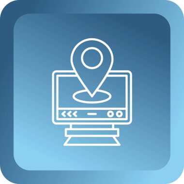 Tablet simgesi, vektör ile harita işaretleyici