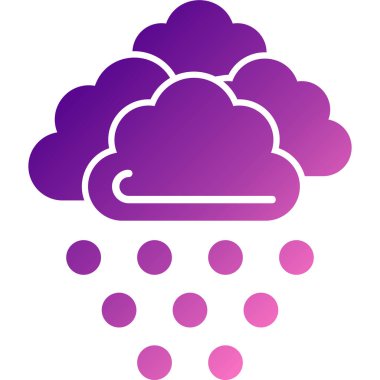 Yağmur ikonlu bulut, basit vektör illüstrasyonu