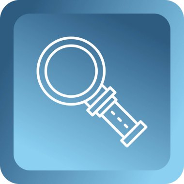 Mavi büyüteç ve arama simgesi beyaz arkaplanda izole edilmiş. Arama işareti. yakınlaştır. vektör illüstrasyonu