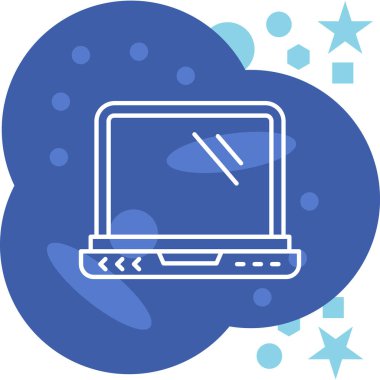 Bulut simgesi ve vektör illüstrasyonlu dizüstü bilgisayar