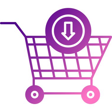 shopping cart icon, simple illustration