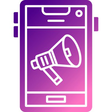 megafon ikonu. Vektör illüstrasyonu