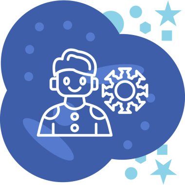 Çizgi film robot simgesinin vektör çizimi