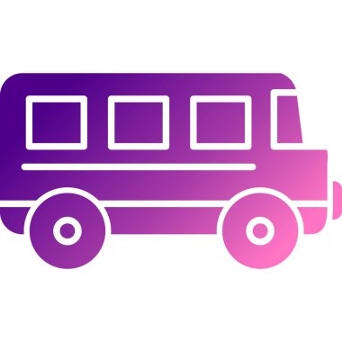 Renk yolu simgesi beyaz arkaplanda izole edildi. Halk konsepti. Otobüs turu, ulaşım. Turizm ya da kamu aracı sembolü. gradyan rastgele dinamik şekiller.