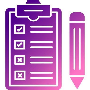 Kontrol listesi simgesi, vektör illüstrasyonu