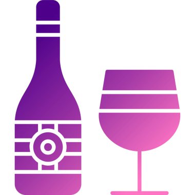 şarap cam ikonu vektör illüstrasyon logosu işareti