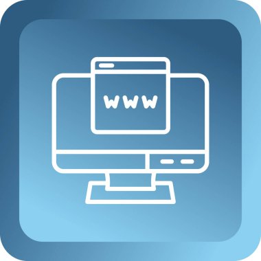 Www simgesi. Beyaz arka plan üzerinde Internet düğmesi