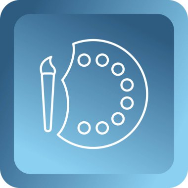 Mavi çizgi paleti ve tornavida, mavi arka planda izole edilmiş tornavida simgesi. araç, servis, ayar, bakım, onarım. mavi daire düğmesi.