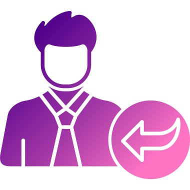 Bir evrak çantası ikonu vektör illüstrasyonuna sahip iş adamı