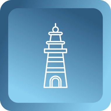 Deniz feneri ikonu. düz dizayn