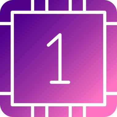 Beyaz arkaplanda izole edilmiş bir sayı simgesi tasarımı vektörü