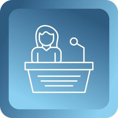 Konferans simgesi, vektör illüstrasyonu