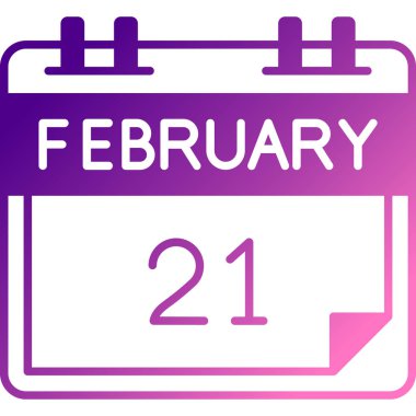 Takvimde 22 Şubat. 3d illüstrasyon