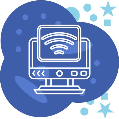 Kablosuz ağ simgesi. Bir mobil veya web sitesi için modaya uygun düz biçim tasarımı