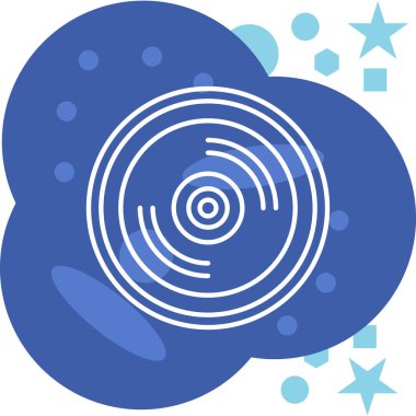 Dairelerin mavi ve beyaz ikonunun vektör illüstrasyonu