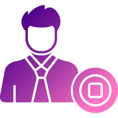 İş adamı. Web simgesi basit illüstrasyon