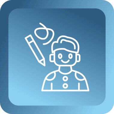 ressam simgesi, vektör illüstrasyonu