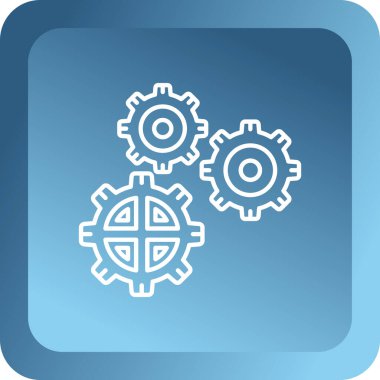 Mavi arkaplanda mavi çizgi ayarı simgesi izole edildi. Ayarlama, servis, onarım, servis, onarım. Mavi daire düğmesi. vektör illüstrasyonu