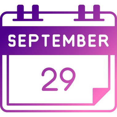 Tek gün takvimine sahip 29 Eylül takvim günü simgesi